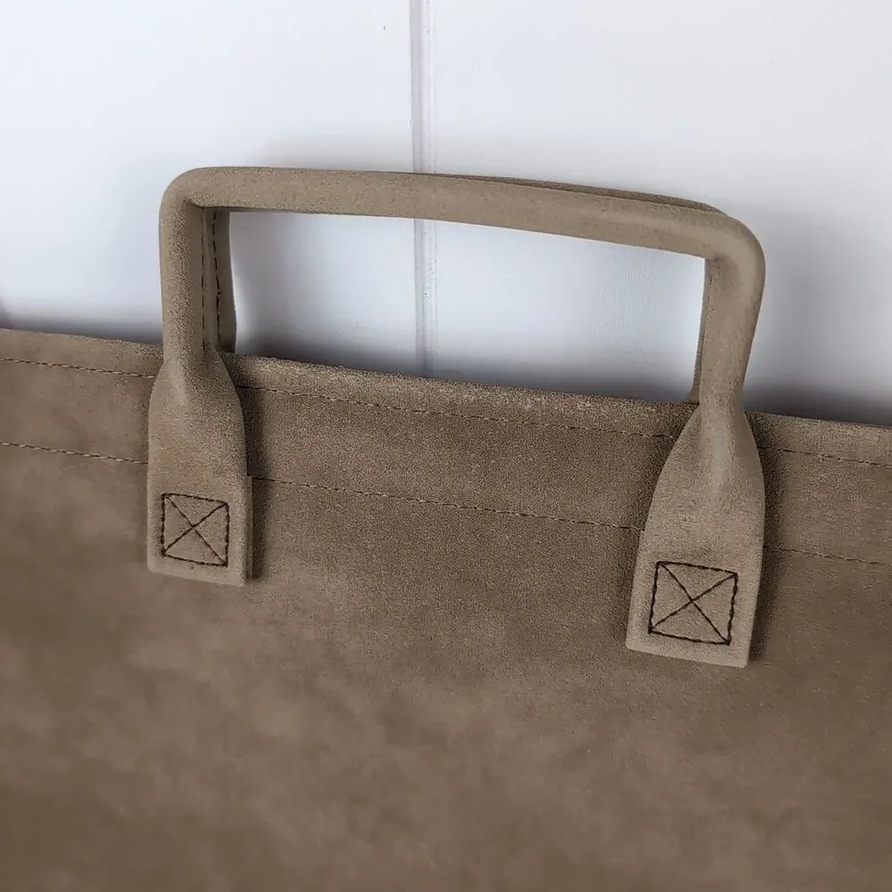 Vintage Hazel Mojave Suede Portfolio Document Briefcase Messenger Bag Tan